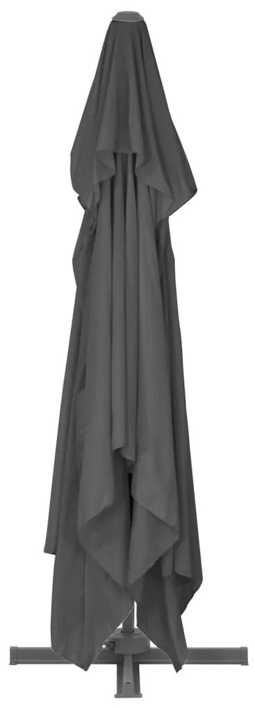 fekete konzolos kerti napernyő alumínium rúddal 4 x 3 m