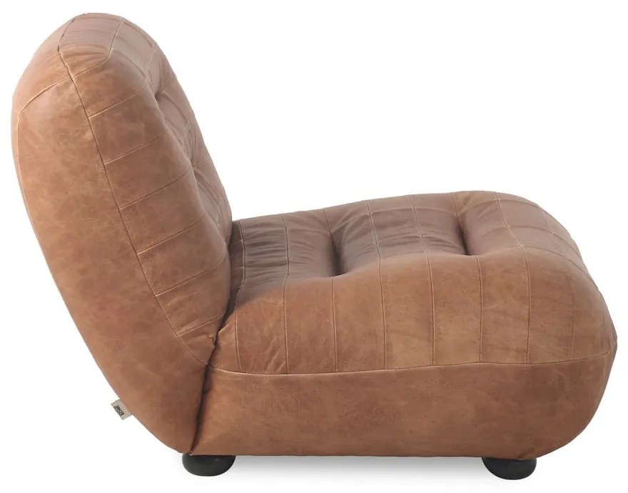 Konyakbarna bőr fotel Wyatt – Dutchbone