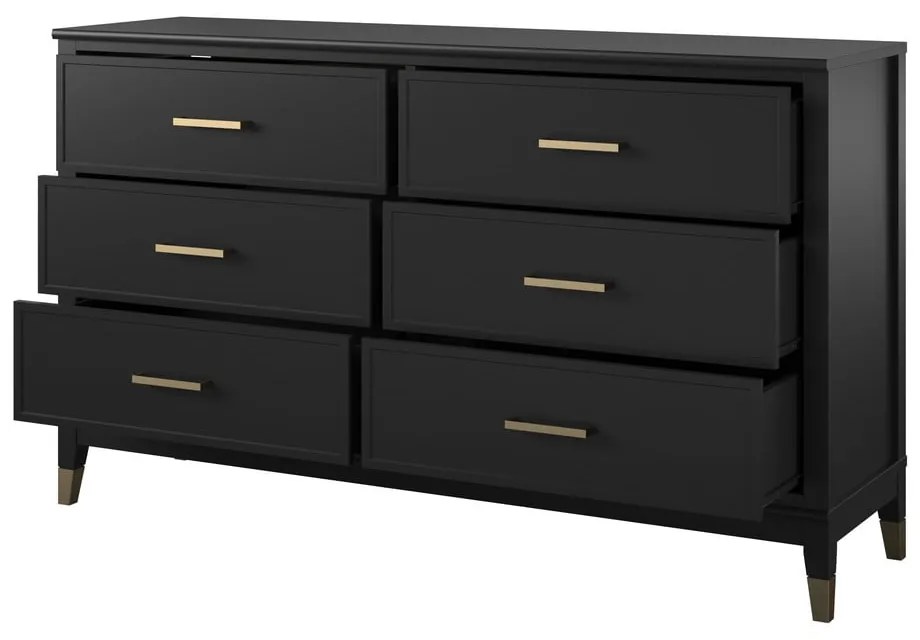 Westerleigh fekete komód, 144 x 85 cm - CosmoLiving by Cosmopolitan