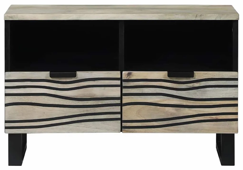 TV Szekrény fiókkal Fehér 70 x 33 x 46 cm tömör mangófa