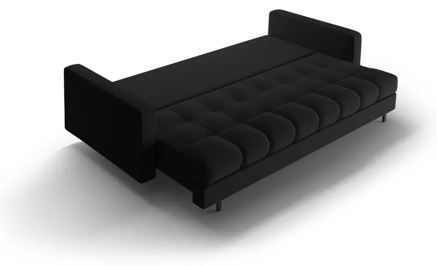 Fekete kinyitható tárolóhelyes kanapé 222 cm Bali – Cosmopolitan Design