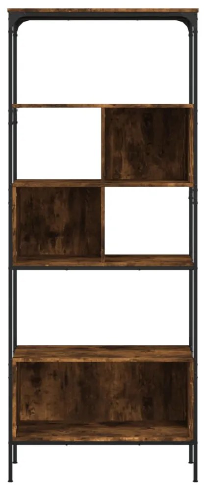 5 szintes füstös tölgy szerelt fa könyvespolc 76x33x188,5 cm