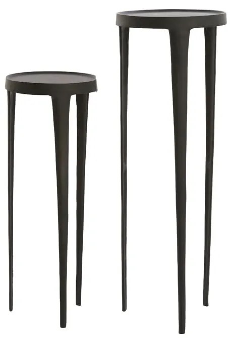 Fém kerek tárolóasztal szett 2 db-os ø 35 cm Tobias – Light &amp; Living