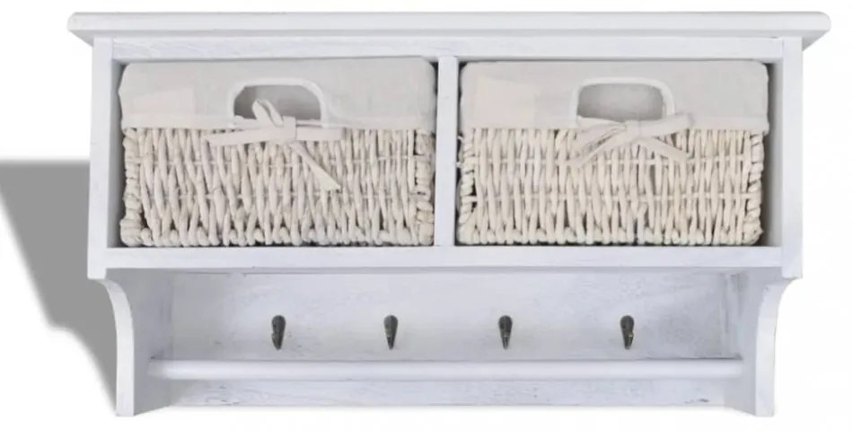 fehér császárfa fali polc 60 x 23,5 x 33 cm