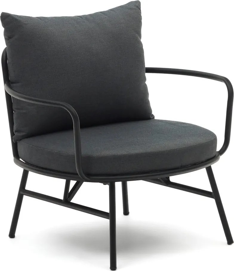 Fekete fém kerti fotel Bramant – Kave Home