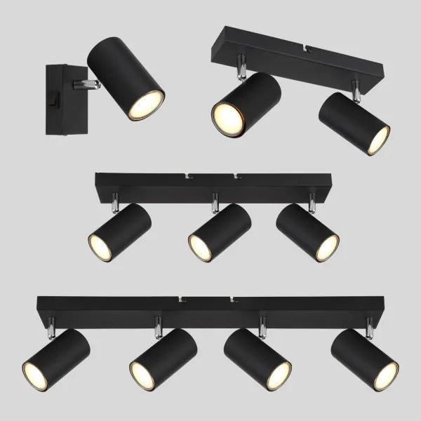 Globo 57911-4B - ROBBY 4xGU10/35W/230V fekete spotlámpa