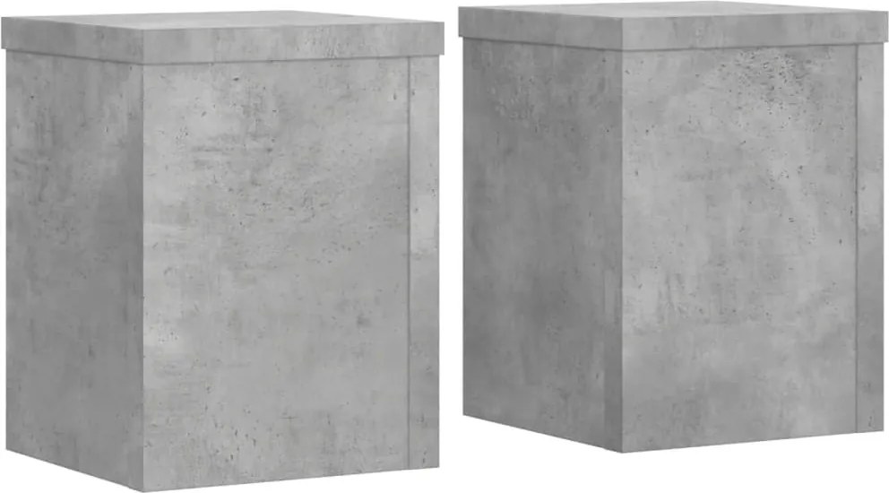 vidaXL 2 db betonszürke szerelt fa növénytartó állvány 15 x 15 x 20 cm