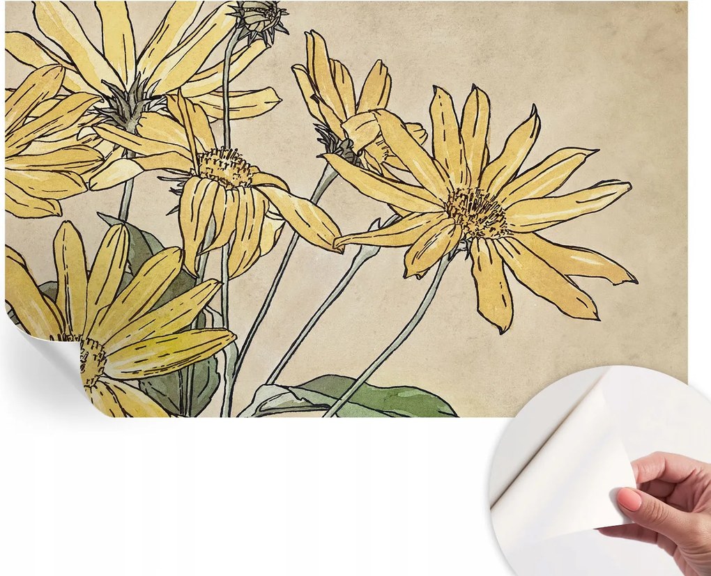 Öntapadós fotótapéta Konyha Mosható Virágok akvarell 416x254 cm