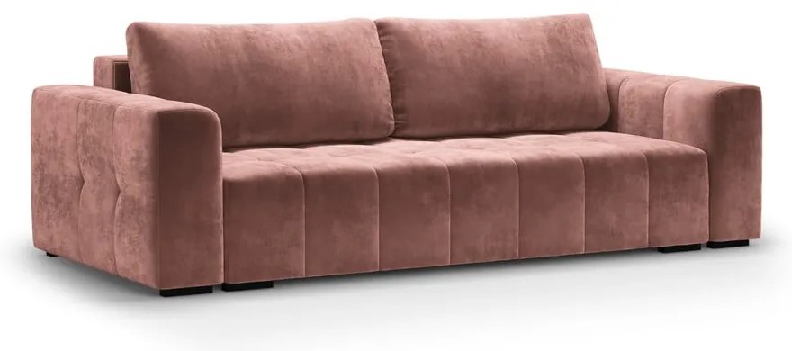 Luca rózsaszín kinyitható bársonykanapé - Milo Casa