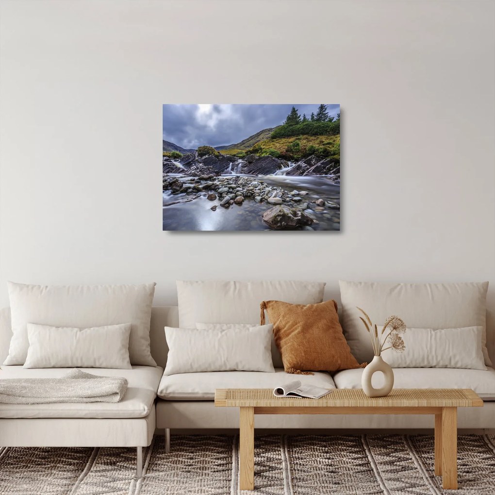 Folyó víz képe (üvegen) (70x50 cm)