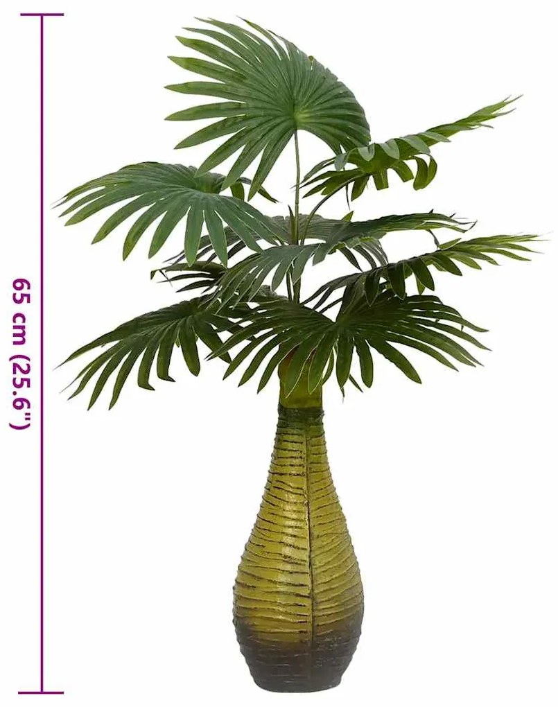 zöld mesterséges pálmanövény 9 levéllel 65 cm