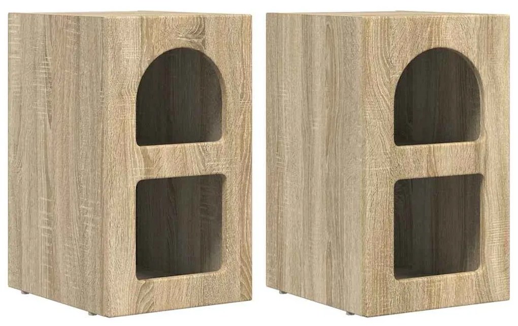 Éjjeli asztal 2 pcs Sonoma tölgy 29.5 x 35 x 50 cm Faanyag