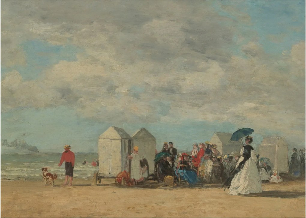 Kép - Eugène Boudin, Beach Scene, reprodukciók (70x50 cm)
