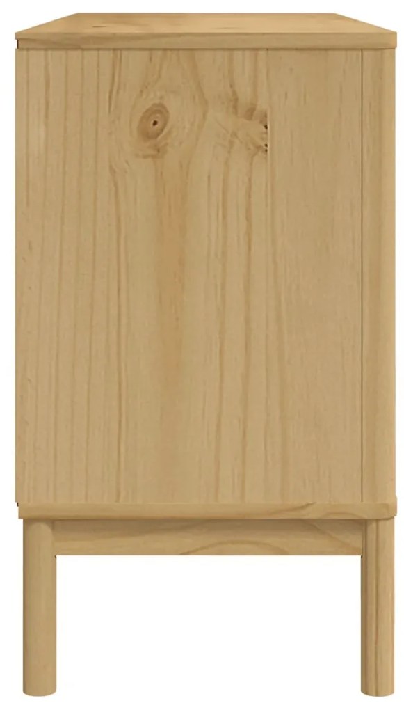 FLORO viaszbarna tömör fenyőfa tálalószekrény 114 x 43 x 74 cm