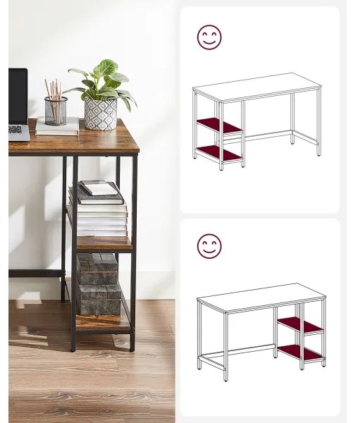 Íróasztal SOLEA – barna/fekete