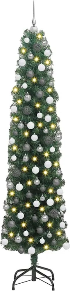 vidaXL Mű karácsonyfa 300 LED-del Zöld 180 cm PVC, acél és műanyag