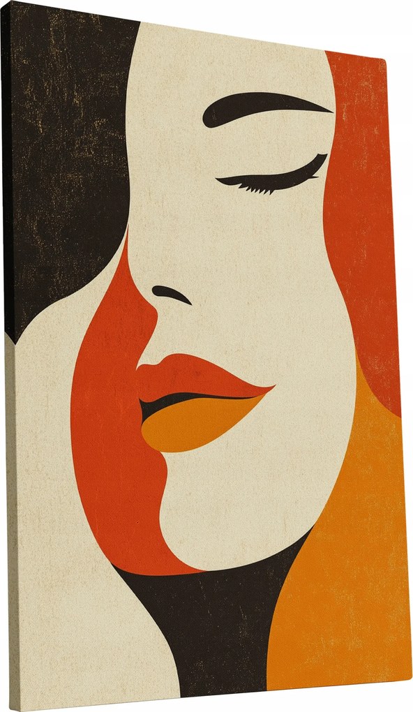 Vászonkép Retro Nő a 70-es évek stílusában otthon nappali 60x90