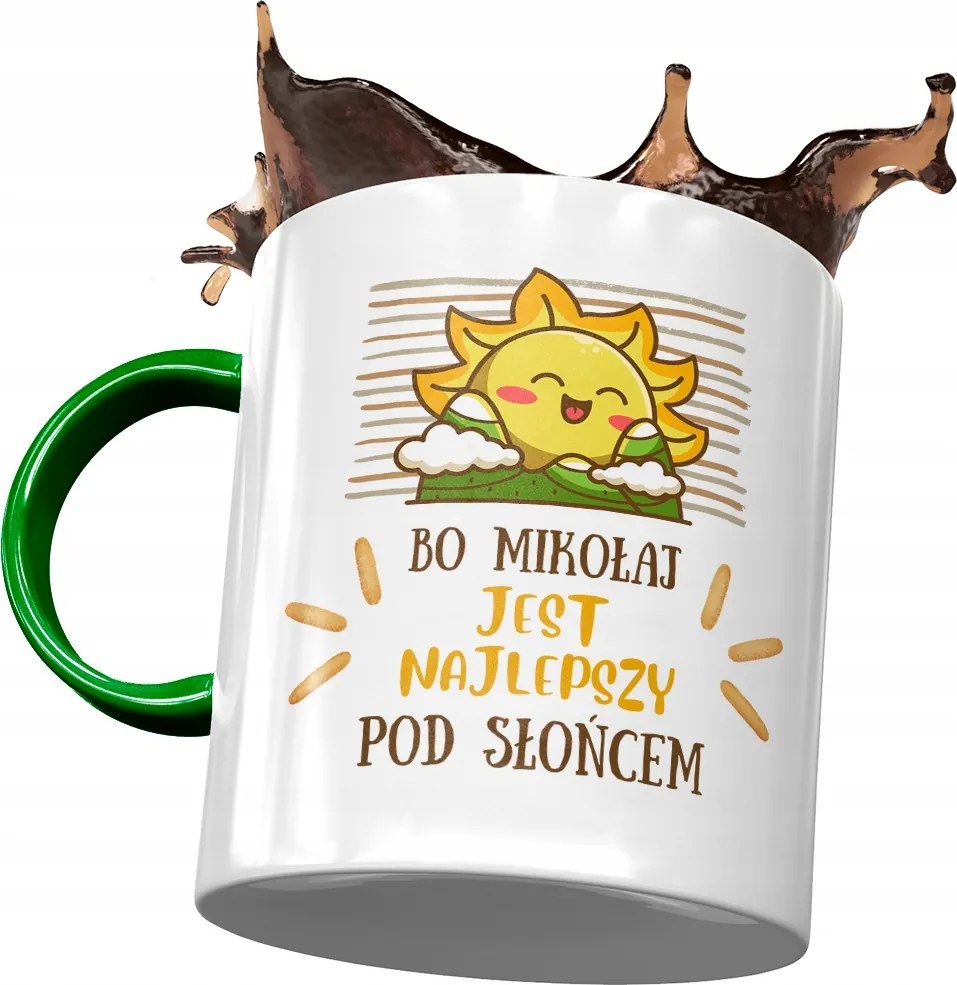 Zöld Bögre Mikulás Kollégáknak Ajándék Nyomtatott Fotóval