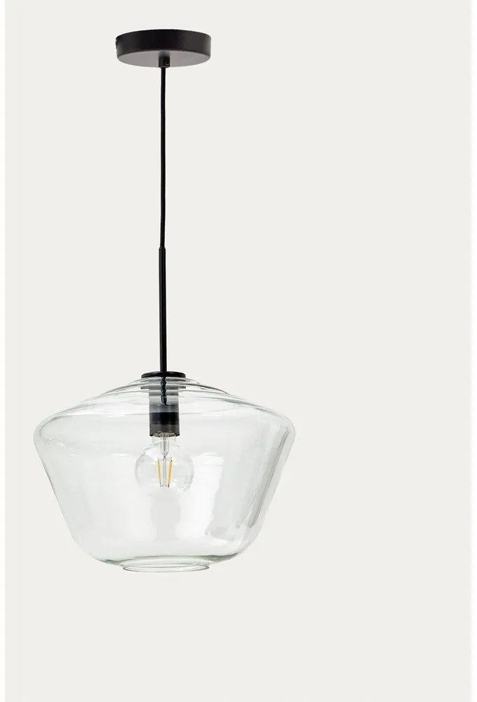 Fekete függőlámpa üveg búrával ø 34 cm Mao – Kave Home