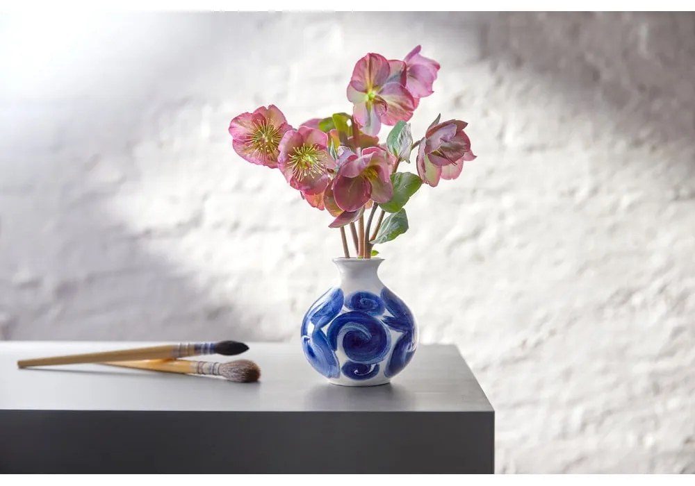 Kék kézzel festett agyagkerámia váza Tulle – Kähler Design