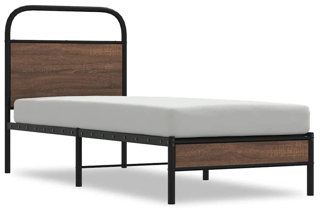 ágykeret matrac nélkül 80x200 cm barna tölgyfa műfa
