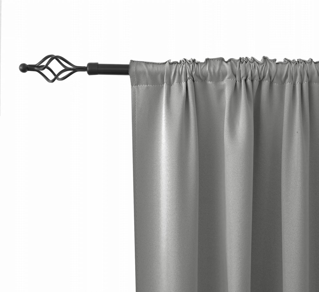 Világosszürke függöny Oxford 140x250 cm Felfüggesztés: Kötözőszalag