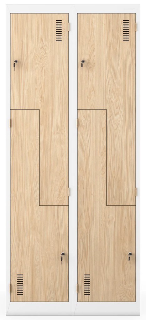 Fém öltözőszekrény JULIA, 800 x 1850 x 450 mm, Eco Design: fehér/sonoma tölgy