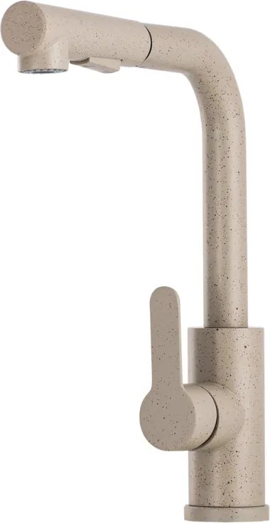 Gamma Side2 Mosogató Csaptelep - Kihúzható zuhanyfej, Bézs