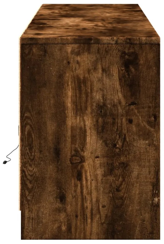 füstös tölgy színű szerelt fa LED-es TV-szekrény 180x34x50 cm