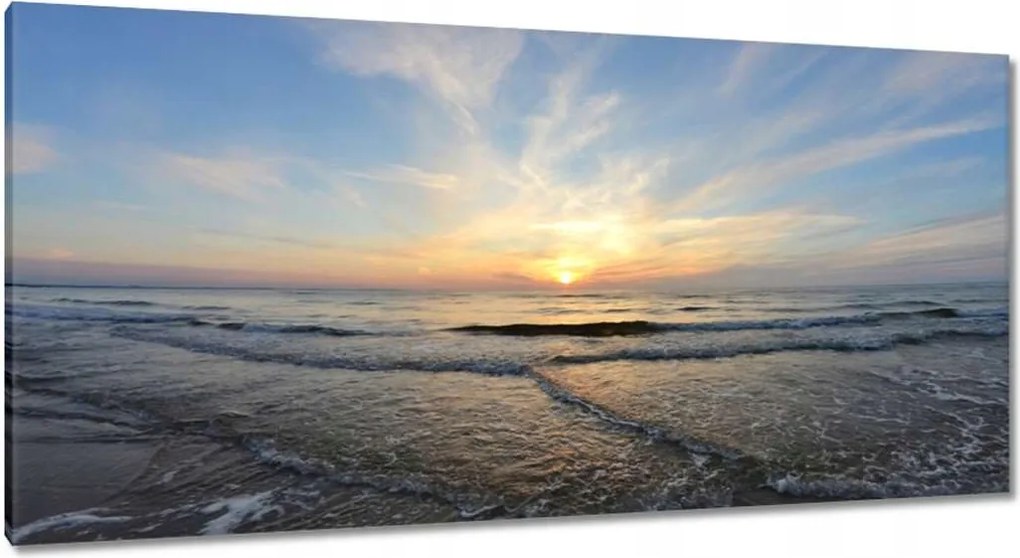 Vászonkép 115x55 Naplemente a tengerparton
