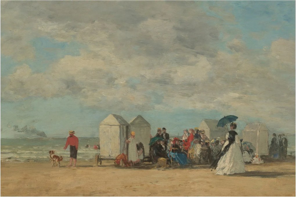 Kép - Eugène Boudin, Beach Scene, reprodukciók (90x60 cm)