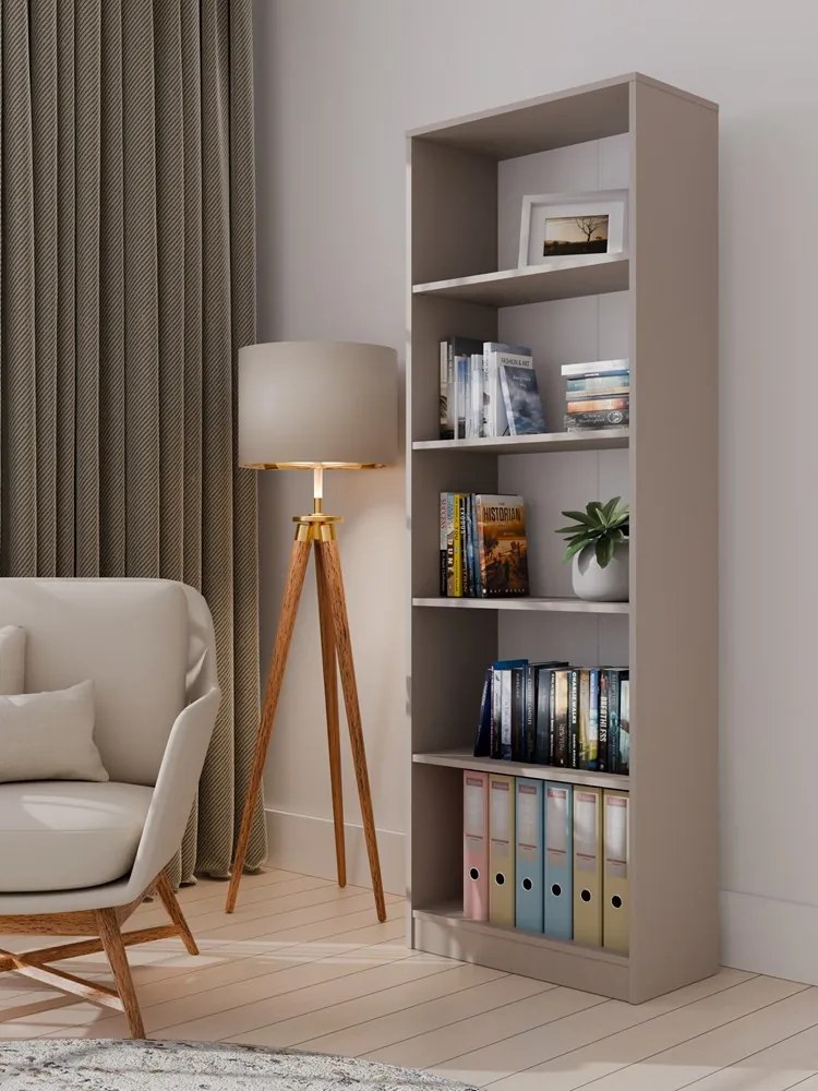 Faenza R60 polcos szekrény, könyvtartó, 60x182x30 cm, agyag színű