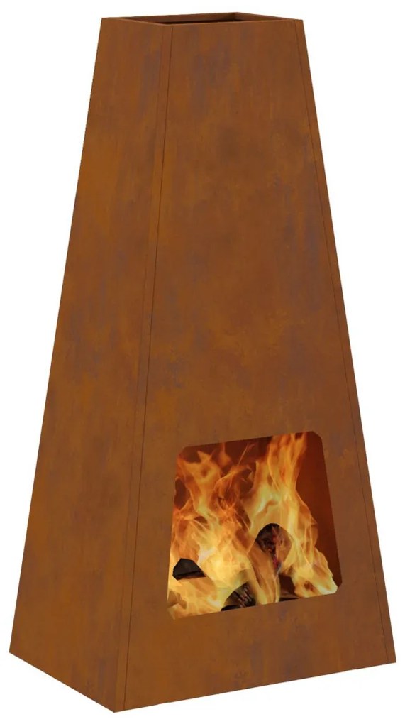 Tűzrakó Barna 50 x 35 x 100 cm időjárásálló acél