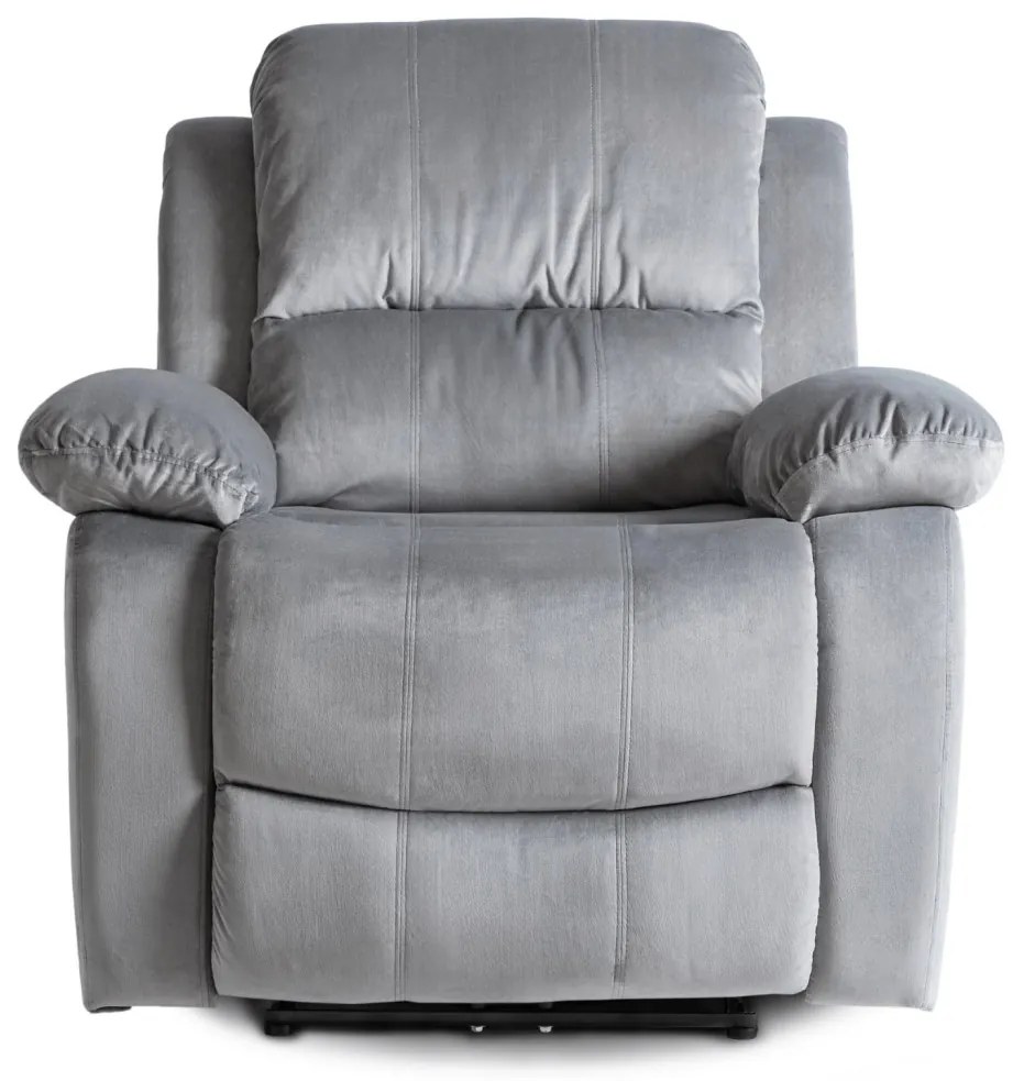 Elektromosan Vezérelhető Masszázsfunkciós Relaxfotel Szürke Bársony Kárpittal. ARON