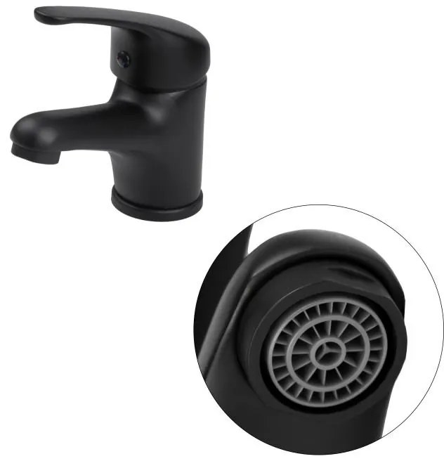 Erga Lati, mosogató csaptelep h-130, fekete matt, ERG-YKA-BU.LATI24-BLK