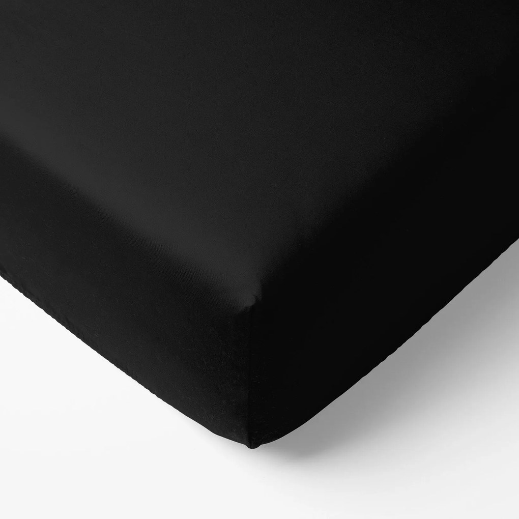 Goldea körgumis pamut lepedő - fekete 200 x 200 cm