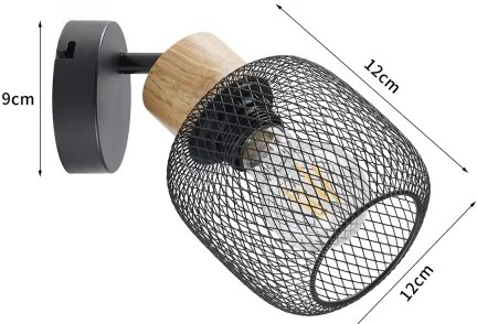 Brilagi - BASKLITE fali spotlámpa 1xE27/15W/230V kaucsukfa/fekete