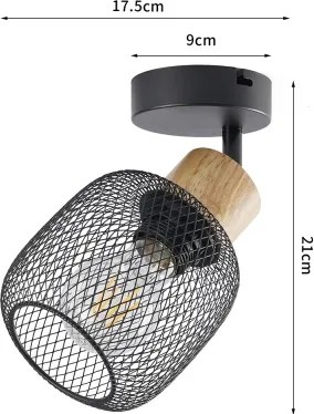 Brilagi - BASKLITE falra szerelhető spotlámpa 1xE27/15W/230V fa/fekete