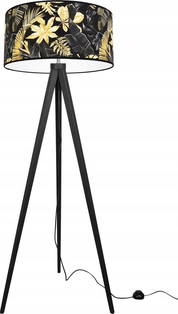 Álló Lámpa Háromlábú Lámpabúra Arany Led Virágok