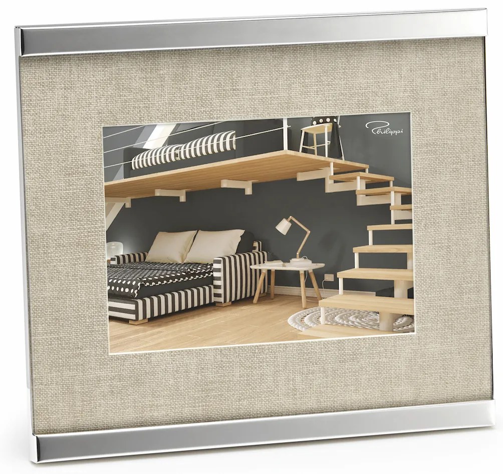 Home fényképkeret, 13 x 18 cm, nikkel - textil - Philippi