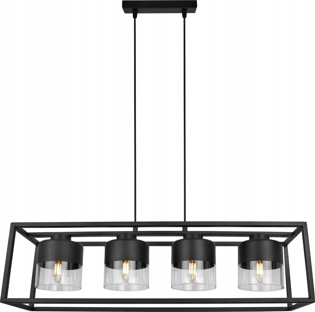Mennyezeti Lámpa Lógó Csillár Loft Fekete Ketrec Üveg Lámpabúra Az Asztal Felett