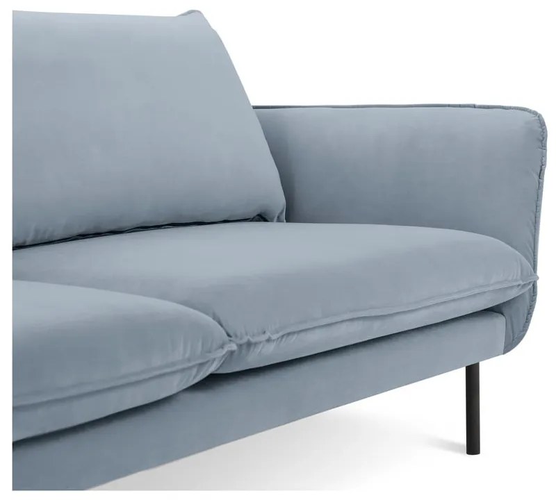 Világoskék bársony kanapé 200 cm Vienna – Cosmopolitan Design