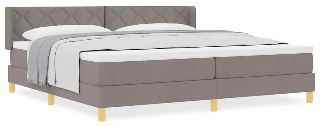 Rugós Ágy matracmal fejtámlával Tópszínű 200 x 200 cm szövet