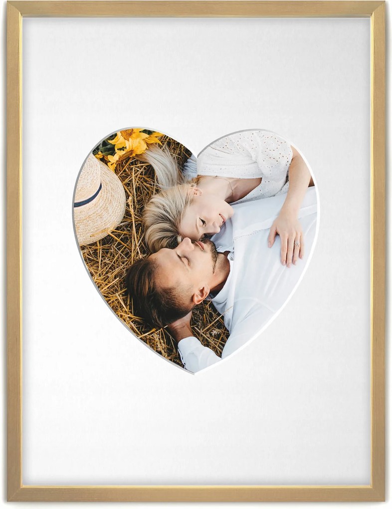 Valentin Napi Ajándék Keret Szív világos fa 30x40