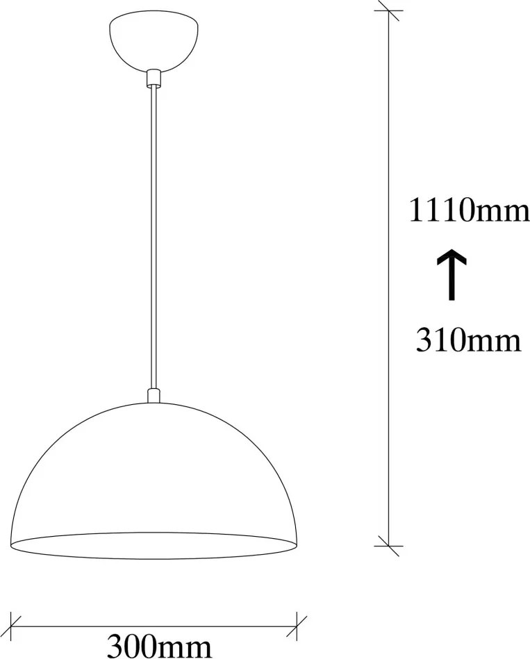 Sivani MR-721 fekete-arany fém függőlámpa, Ø30 cm