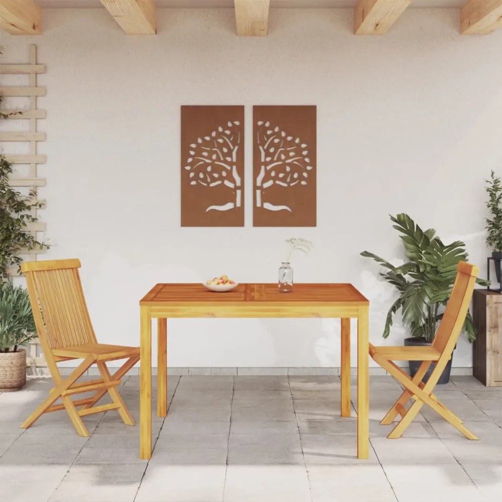 tömör akácfa kerti étkezőasztal 110 x 110 x 75 cm