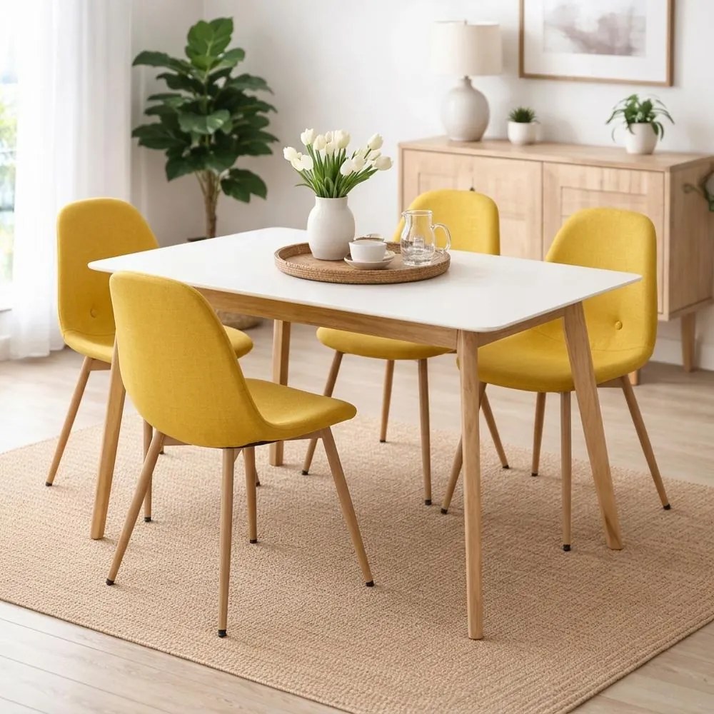 AVENBERG CITRINE Étkezőgarnitúra 4x szék + asztal 120 cm