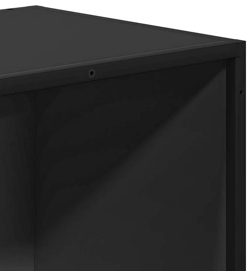 fekete forgácslap könyvszekrény 60x35x76 cm