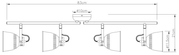 Globo 54651-4 - Spotlámpa HERNAN 4xE14/40W/230V
