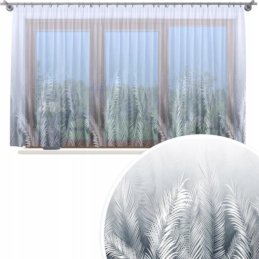 Függöny Kész Fátyol 500X150 Festett Mintás Béka Szalag Függöny 193